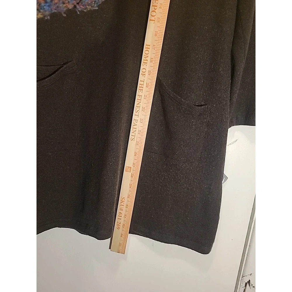 J Jill Tunic Sweater Wool Cashmere Long Sleeve V-neck Brown Front Pockets Lg Pet - Picture 9 of 16